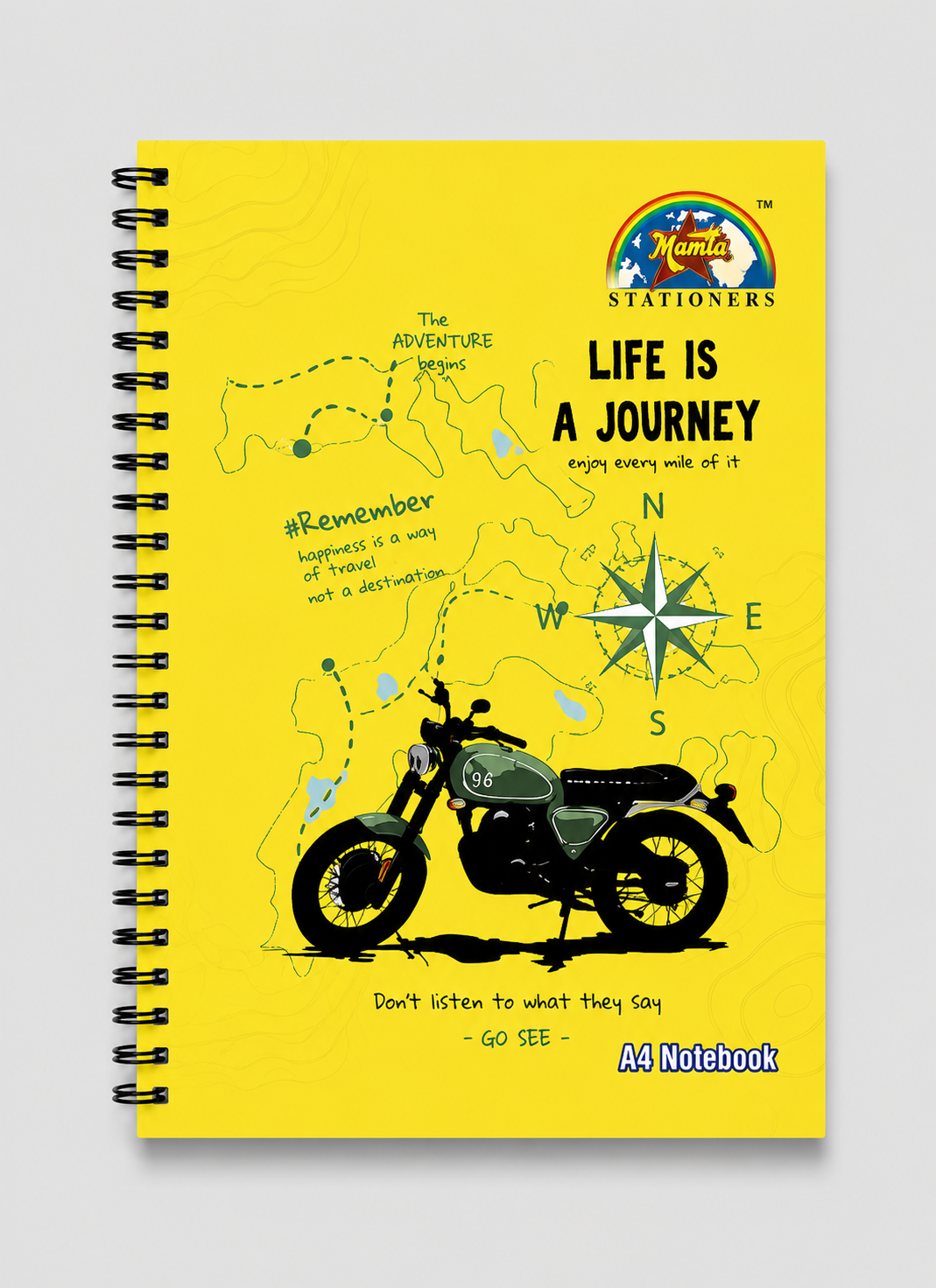 A4 Spiral Notebook – Plain 150 Pages